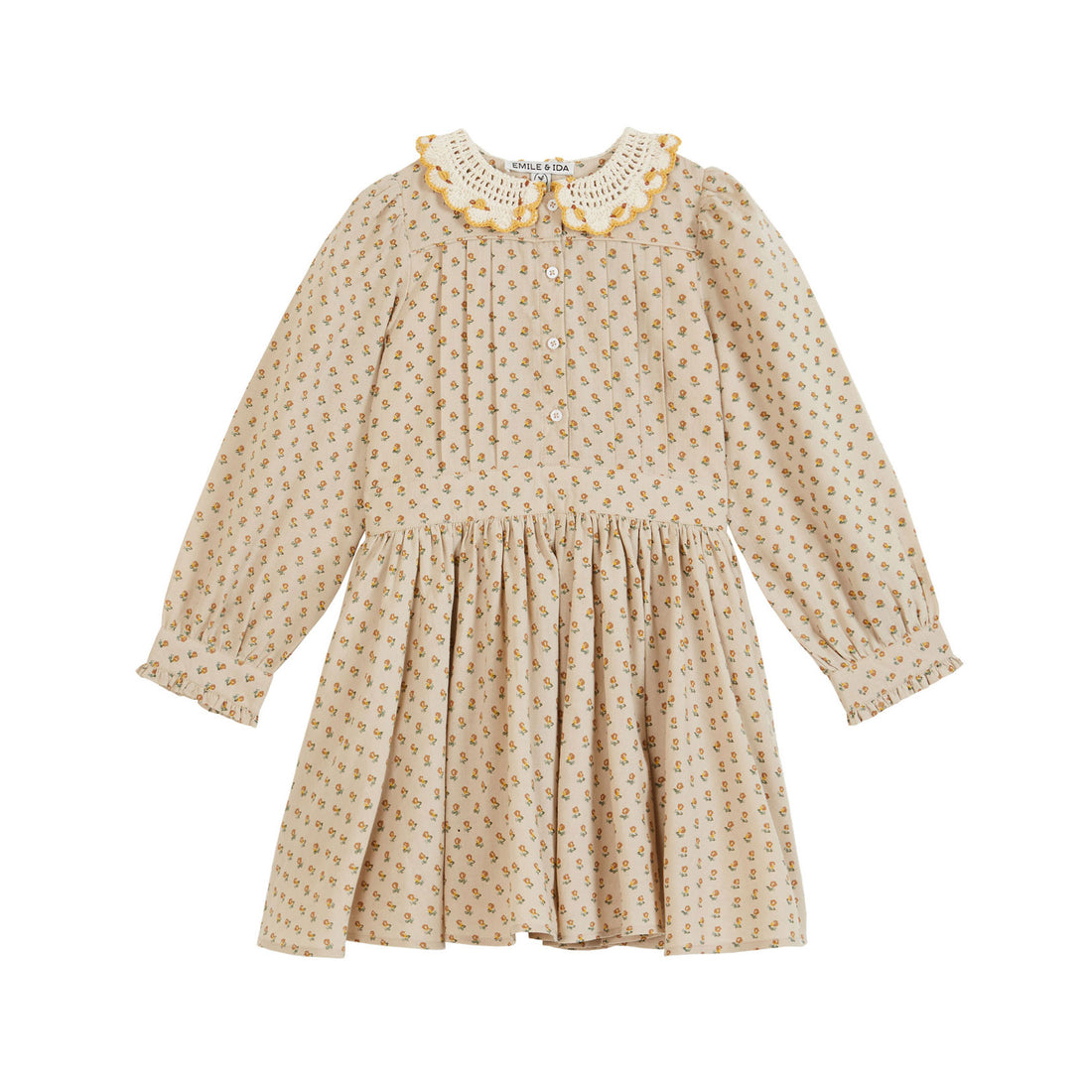 emile et ida crochet collar dress Emile et Ida Crochet Collar Dress  Orchid Ecru  Petit Bazaar