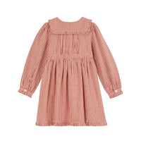 Emile et Ida Raspberry Gingham Collar Dress