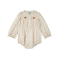 Emile et Ida Star Embroidered Smock Romper
