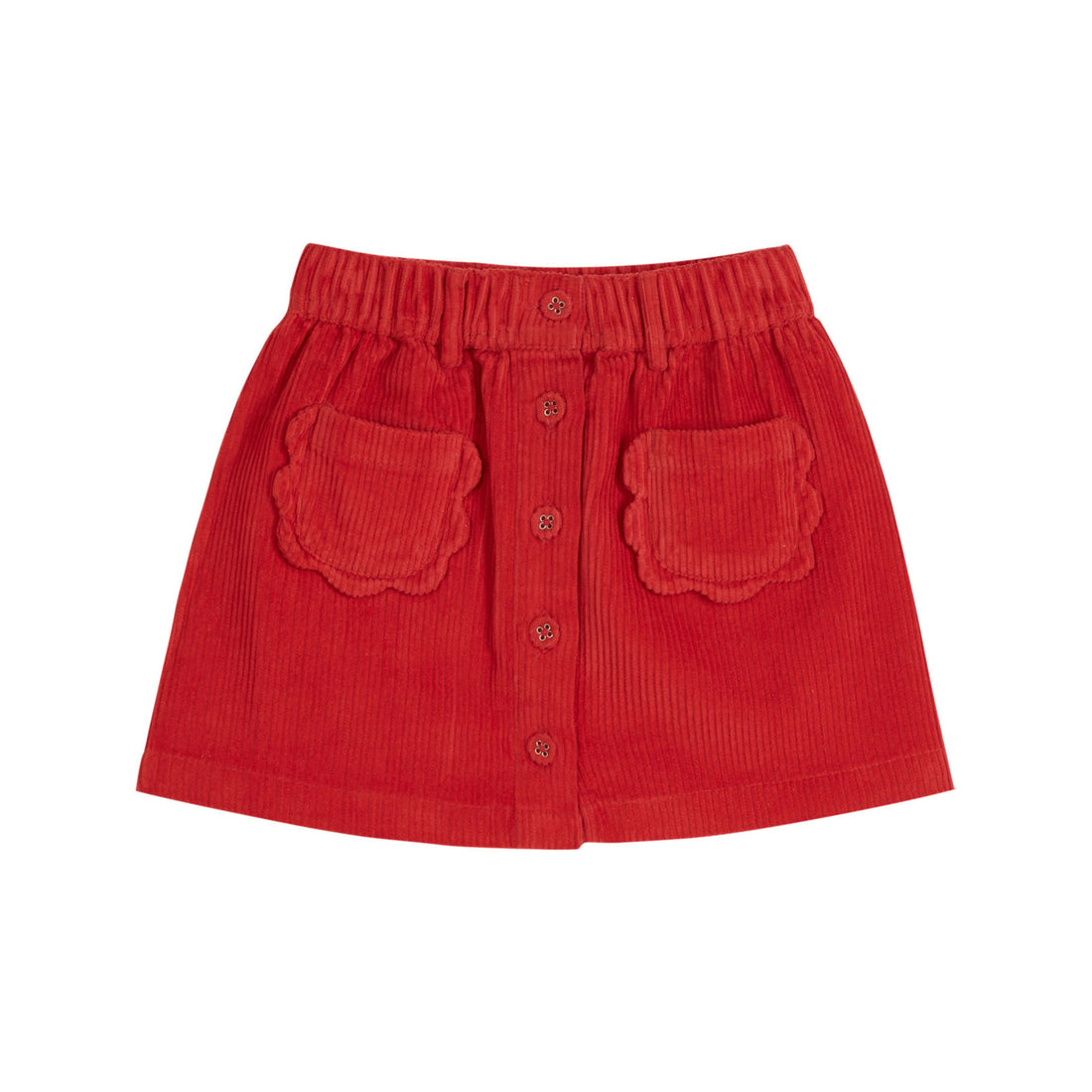 Emile et Ida Red Velvet Flower Pocket Skirt