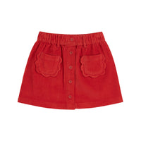 Emile et Ida Red Velvet Flower Pocket Skirt