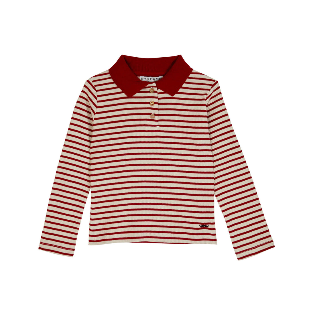 Emile et Ida Red Retro Striped Polo