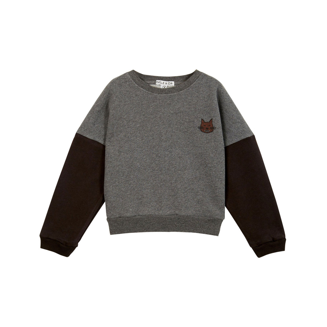 Emile et Ida Dark Heather Grey Colorblock Sweatshirt