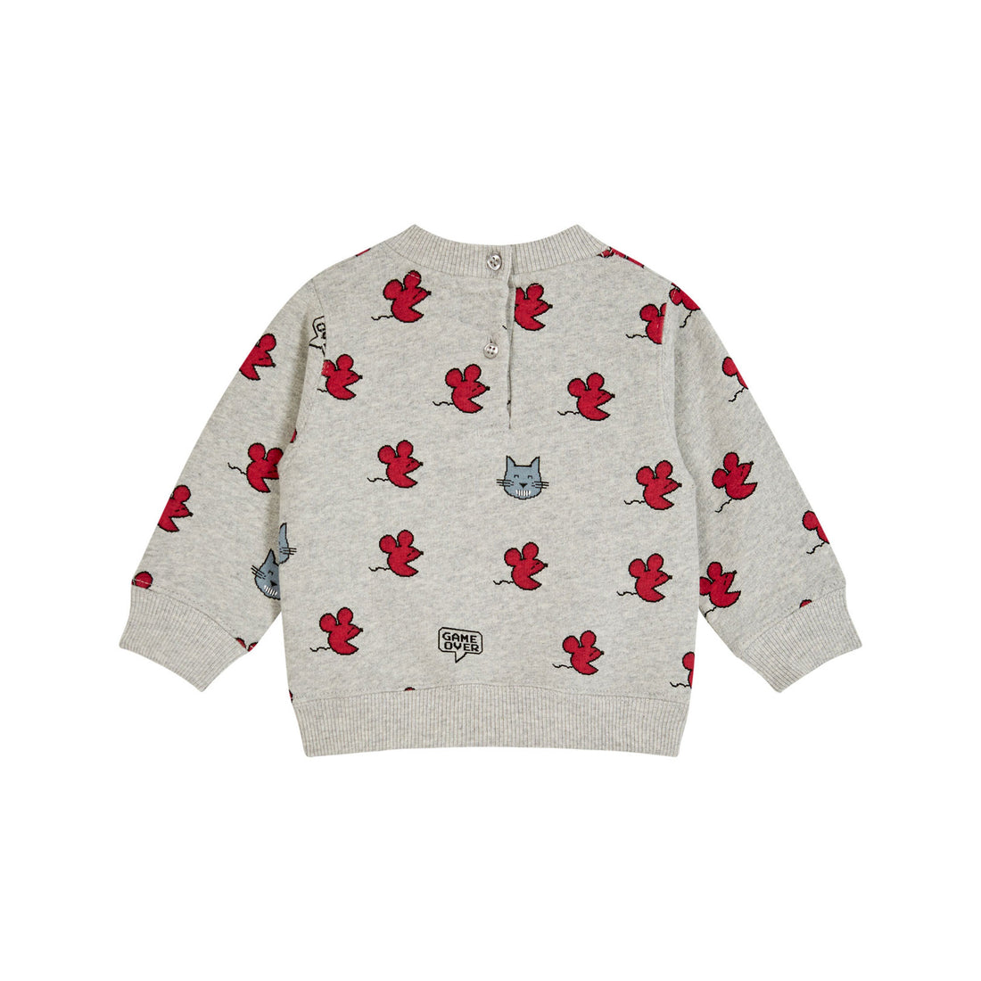 Emile et Ida Heather Grey Mouse Velour Sweatshirt