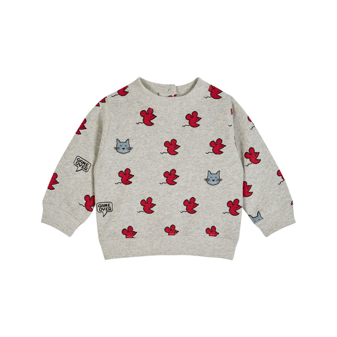 Emile et Ida Heather Grey Mouse Velour Sweatshirt