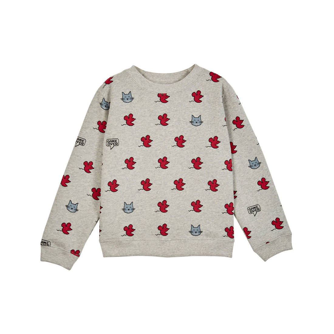 Emile et Ida Heather Grey Mouse Velour Sweatshirt