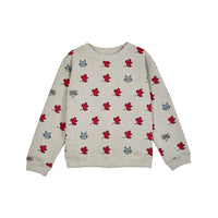 Emile et Ida Heather Grey Mouse Velour Sweatshirt