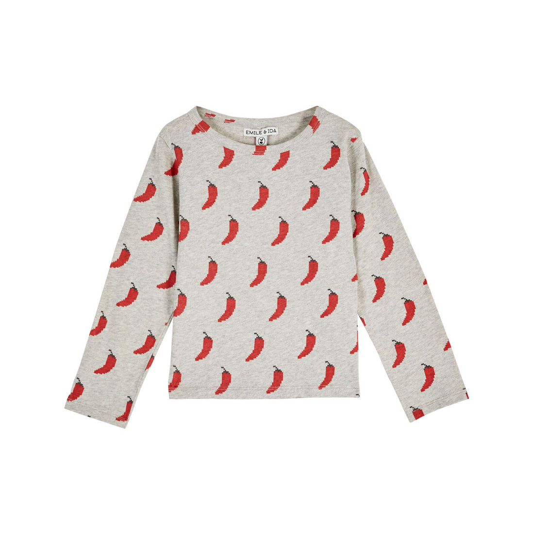 Emile et Ida Heather Grey Chili Print Tee