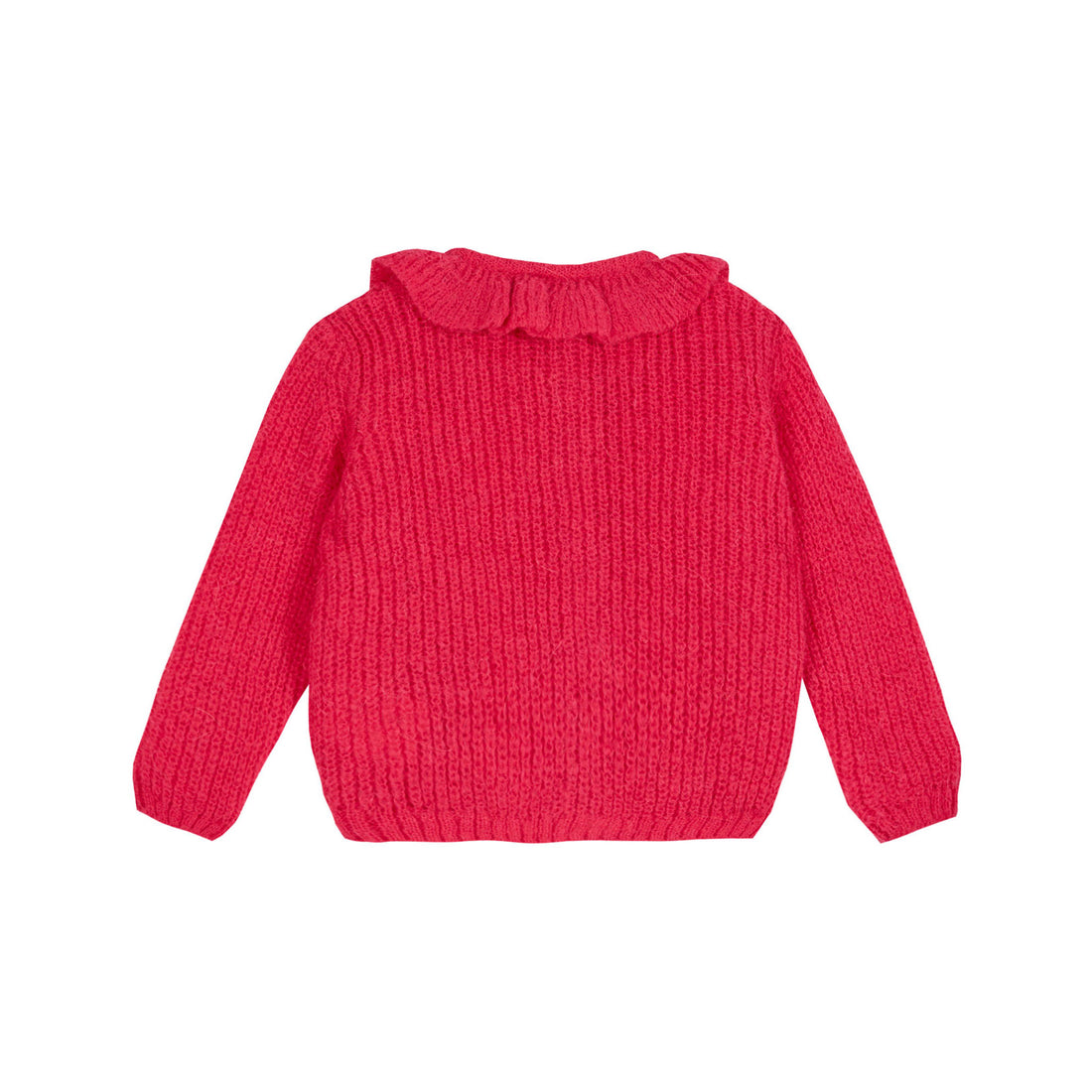 Emile et Ida Fushia Ruffled Collar Cardigan