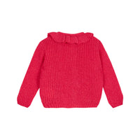 Emile et Ida Fushia Ruffled Collar Cardigan