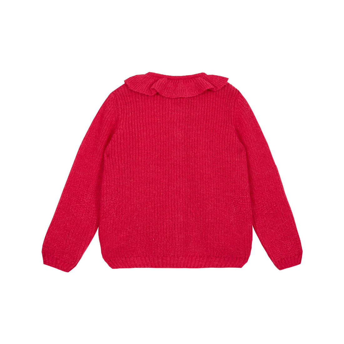 Emile et Ida Fushia Ruffled Collar Cardigan