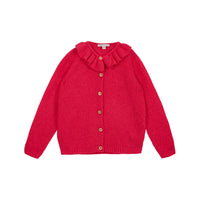 Emile et Ida Fushia Ruffled Collar Cardigan
