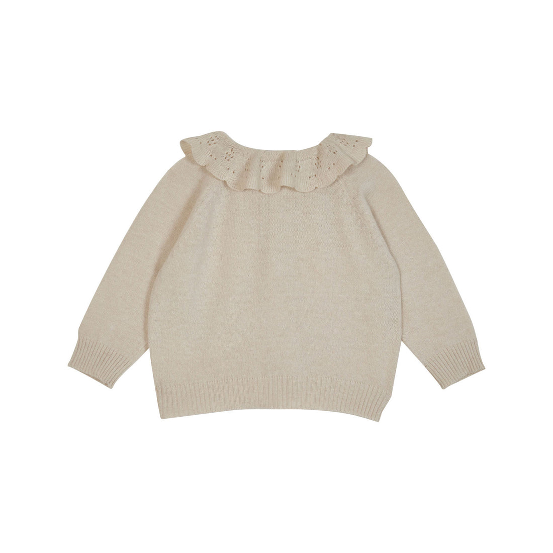 Emile et Ida Ecru  Crochet Collar Cardigan