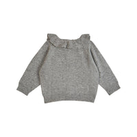 Emile et Ida Heather Grey  Crochet Collar Cardigan