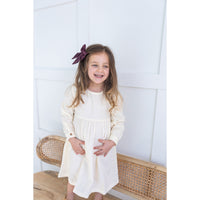Yo Baby  Off White Corduroy Gathered Dress