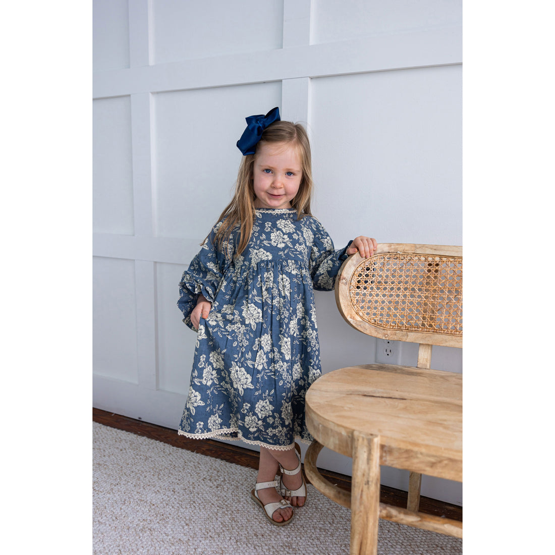 Yo Baby  Grey Floral Printed Dress
