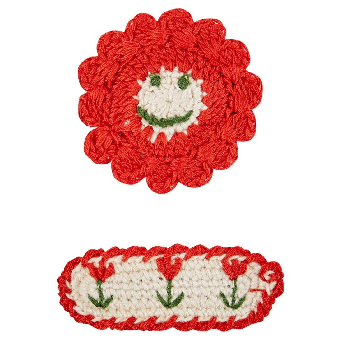 Emile et Ida Red Flower 2-Pack Hairclips