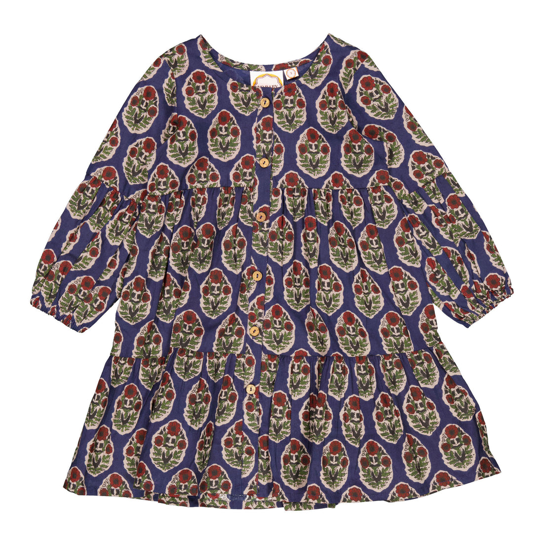 Yo Baby  Jaipur Bloom Tiered Shirt Dress