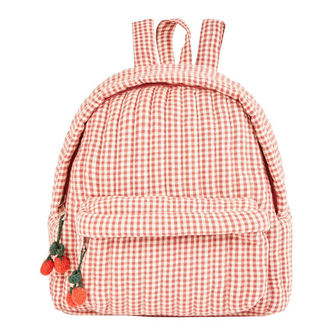 Emile et Ida Raspberry Gingham Backpack