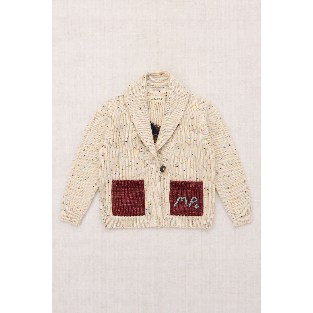 Misha and Puff  Snowglobe Confetti Yearling Shawl Collar Cardigan