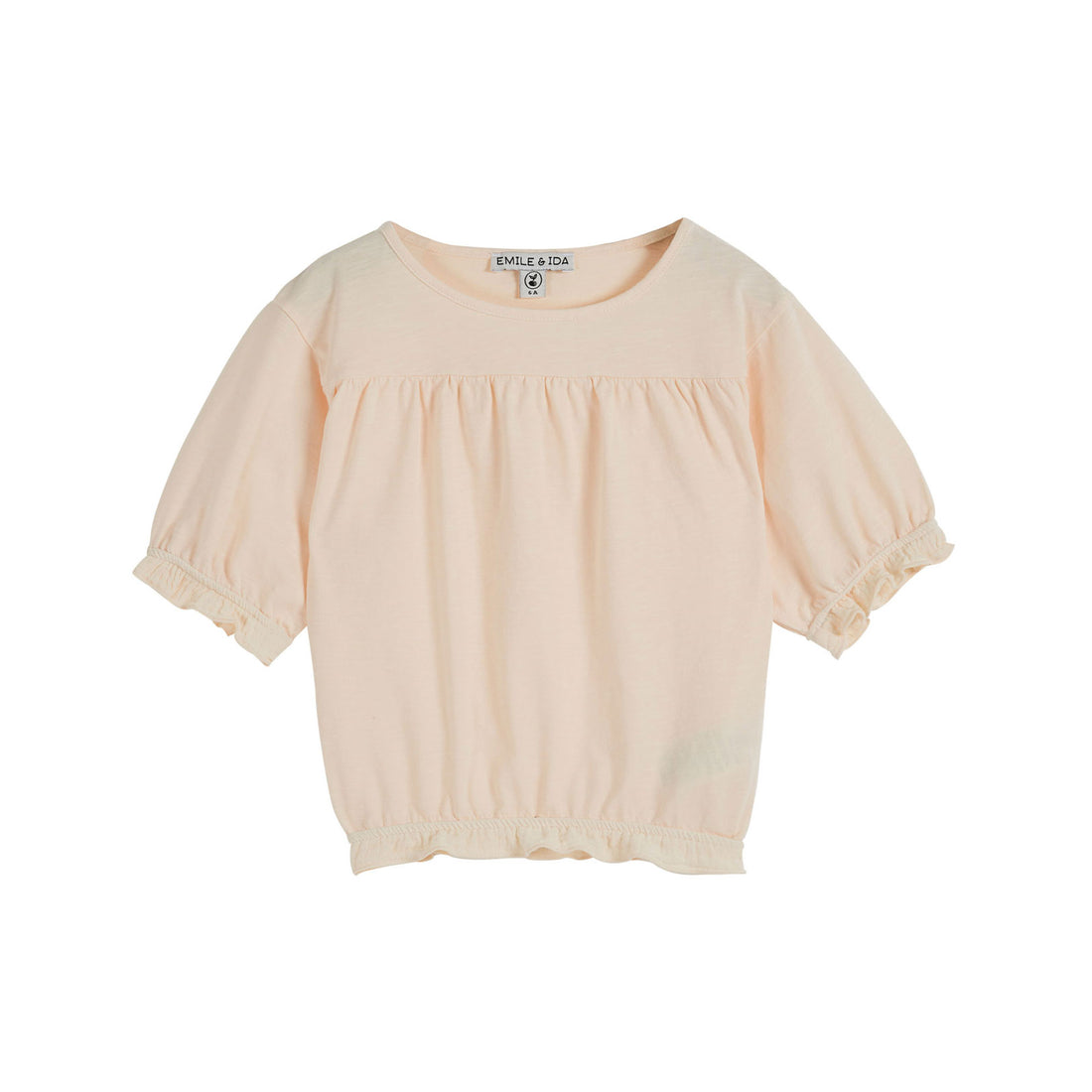 Emile et Ida Cream Ruffled Jersey T-Shirt
