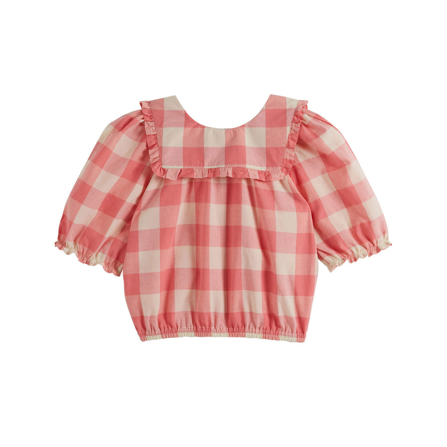 Emile et Ida Pink Gingham Collared Blouse