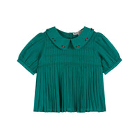 Emile et Ida Green Smocked Blouse