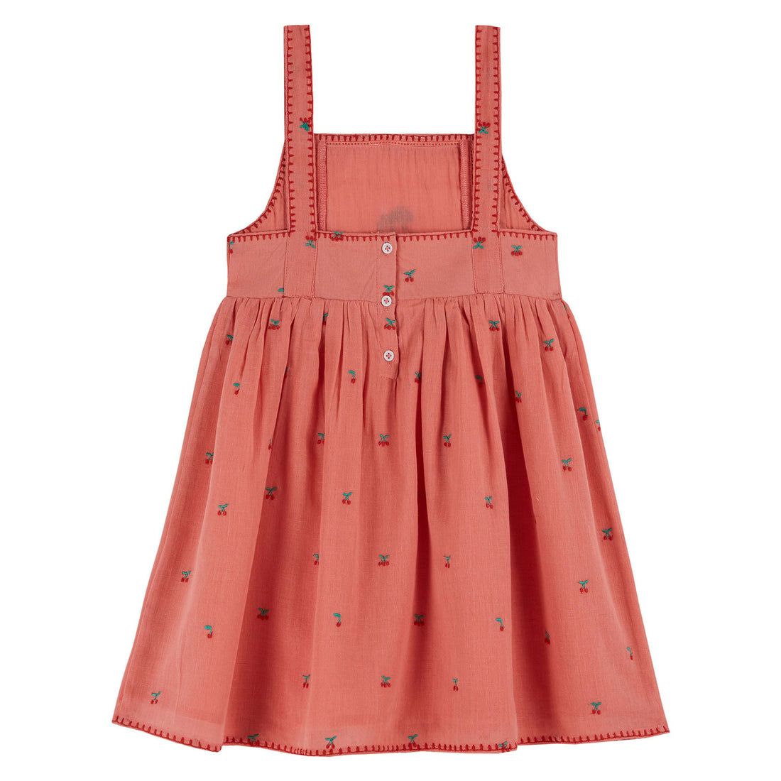Emile et Ida Heart Embroidered Dress, Ecru