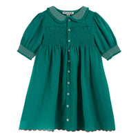 Emile et Ida Green Smocked Dress
