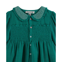 Emile et Ida Green Smocked Dress