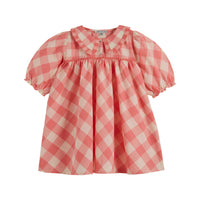 Emile et Ida Pink Gingham Collared Dress