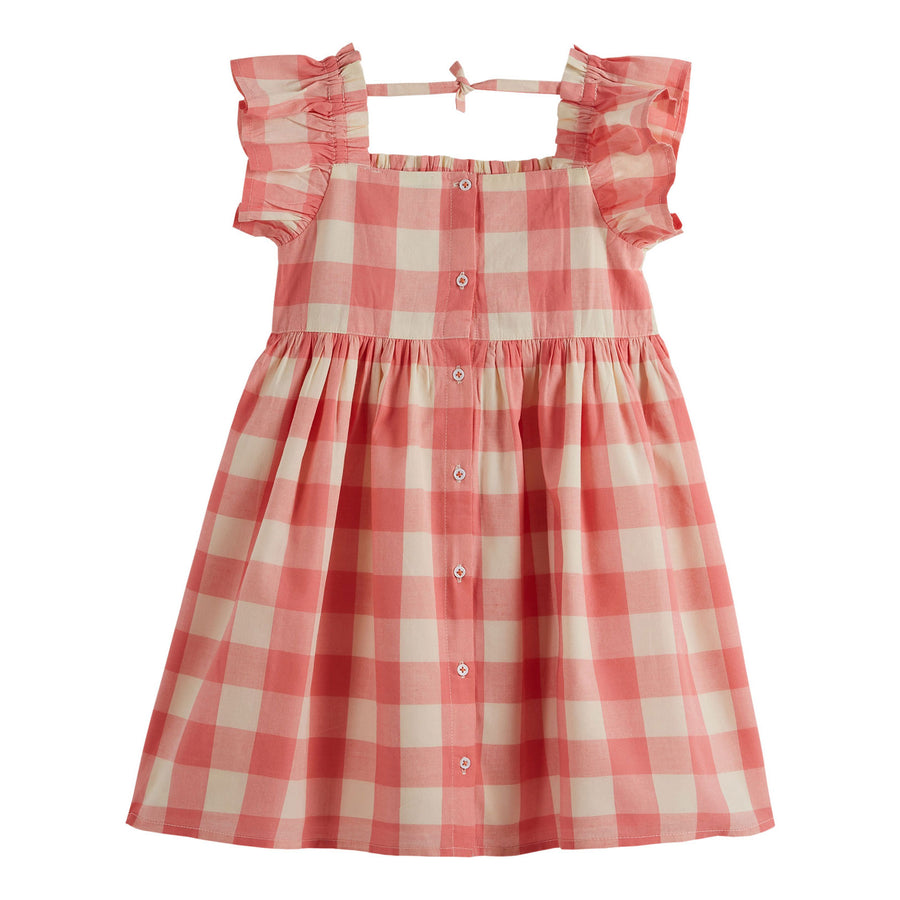 Emile et Ida Pink Gingham Smocked Dress  Ladida