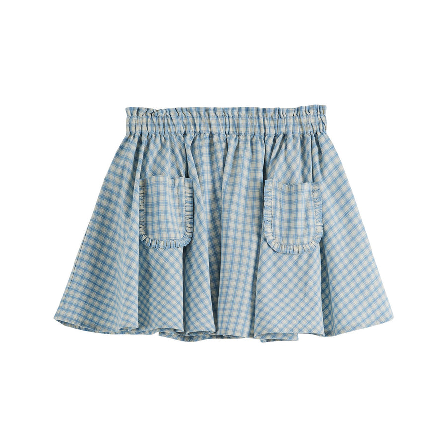 Emile et Ida Blue Gingham Skirt