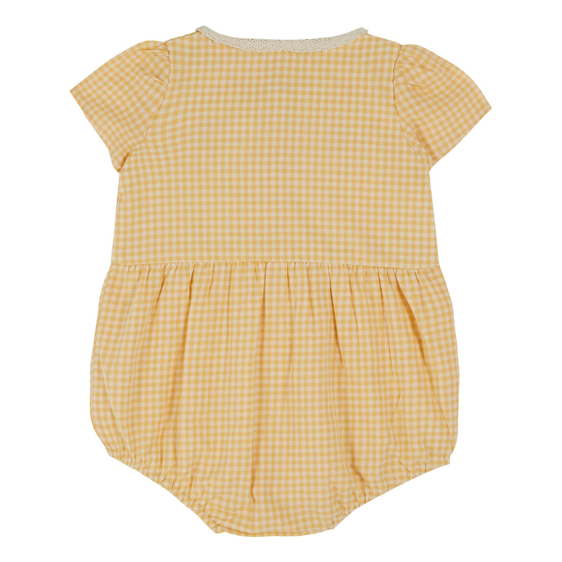 Emile et Ida Yellow Vichy Smocked Romper
