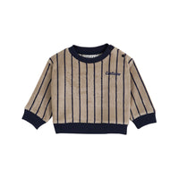Emile et Ida Navy Blue Striped Terry Sweatshirt
