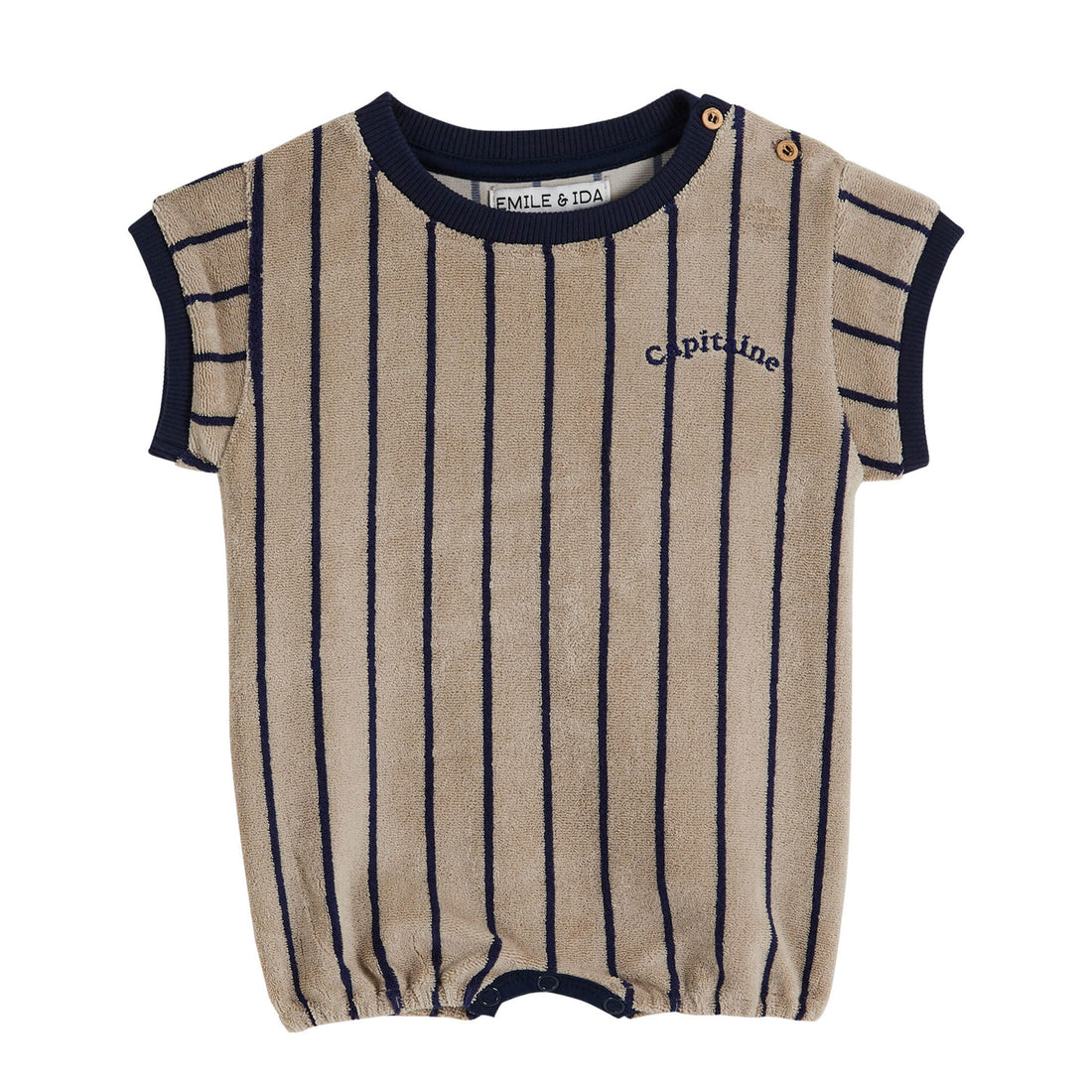Emile et Ida Marine Stripe Terry Romper