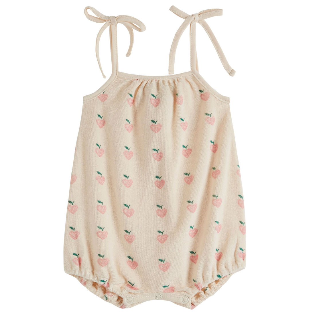 Emile et Ida Pink Hearts Allover Terry Strap Jumpsuit