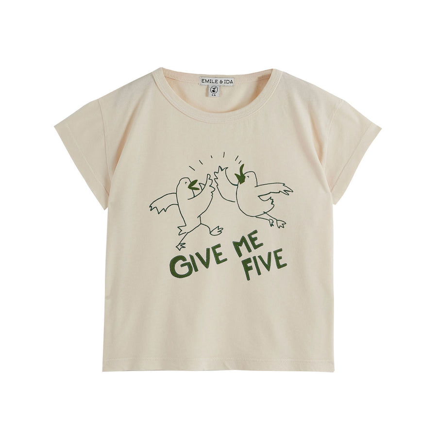 Emile et Ida Cream Give Me Five T-Shirt