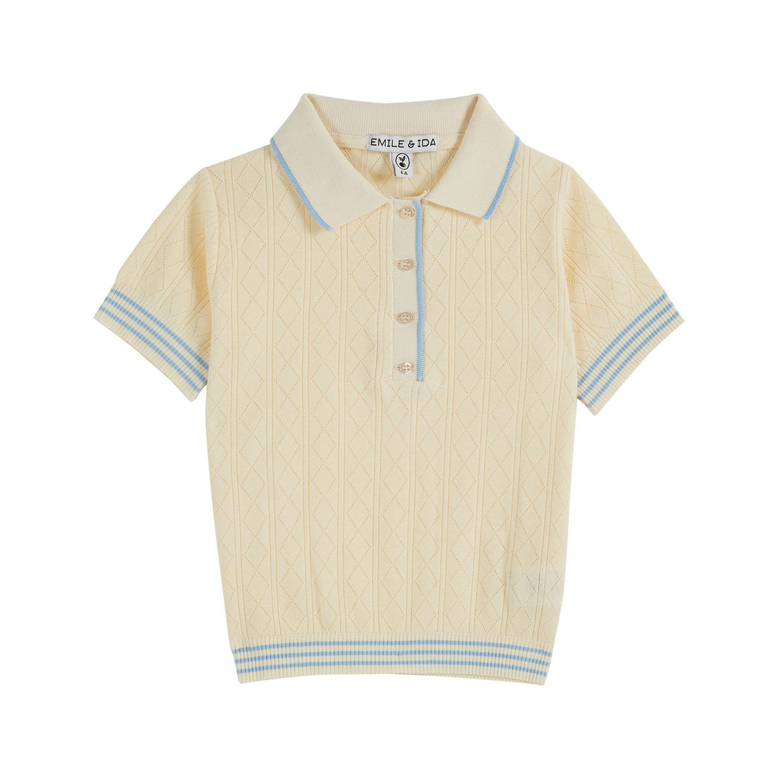 Emile et Ida Cream Flake Pointelle Polo