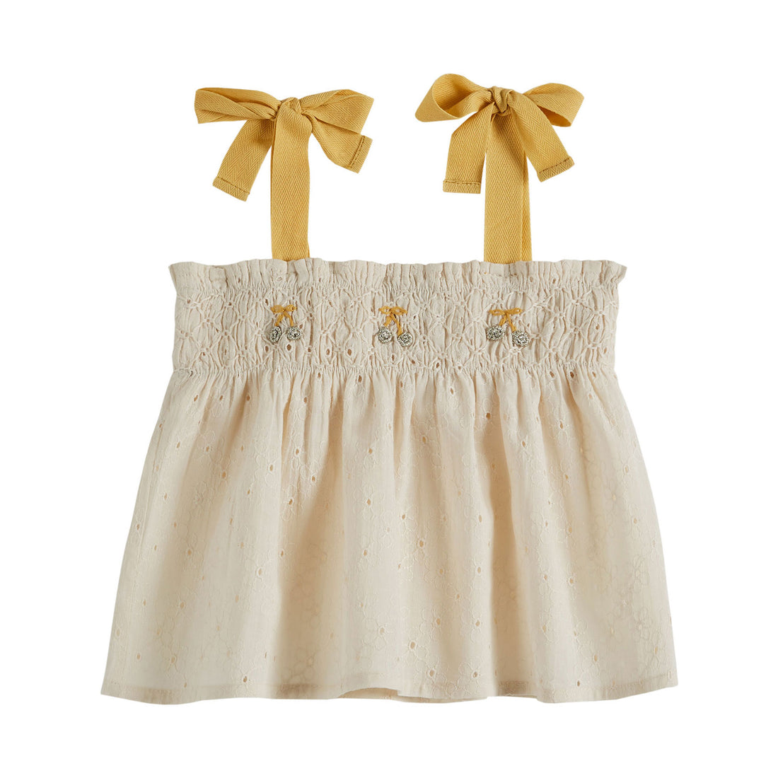 Emile et Ida Chantilly Smocked Strap Baby Top