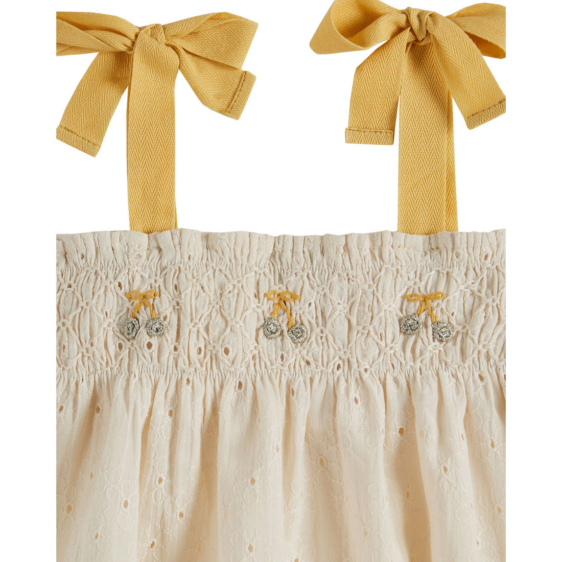 Emile et Ida Chantilly Smocked Strap Baby Top