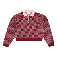Morley Red Merino Zug Pullover