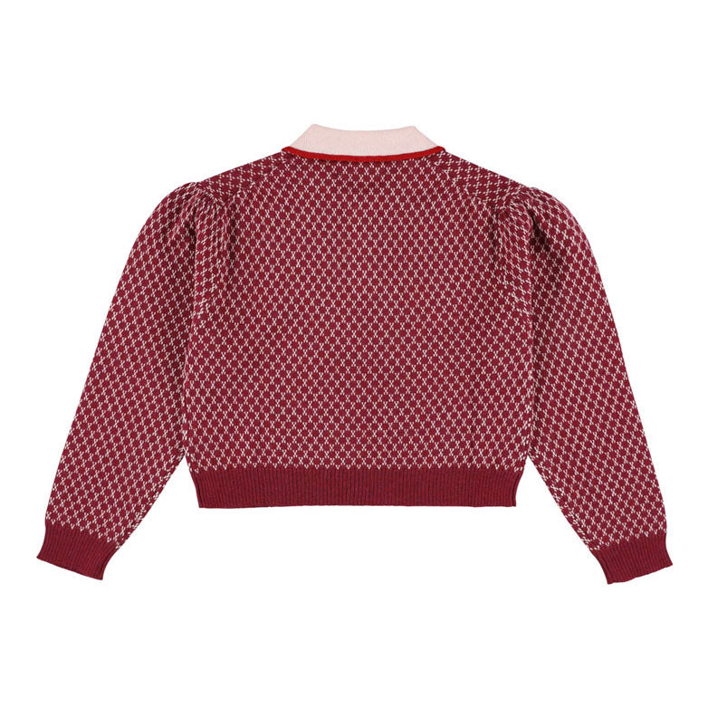 Morley Red Merino Zug Pullover