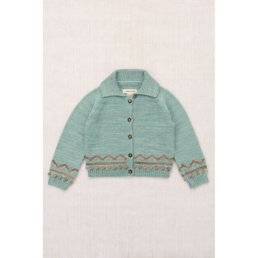 Misha and Puff Sage Zig Zag Cardigan