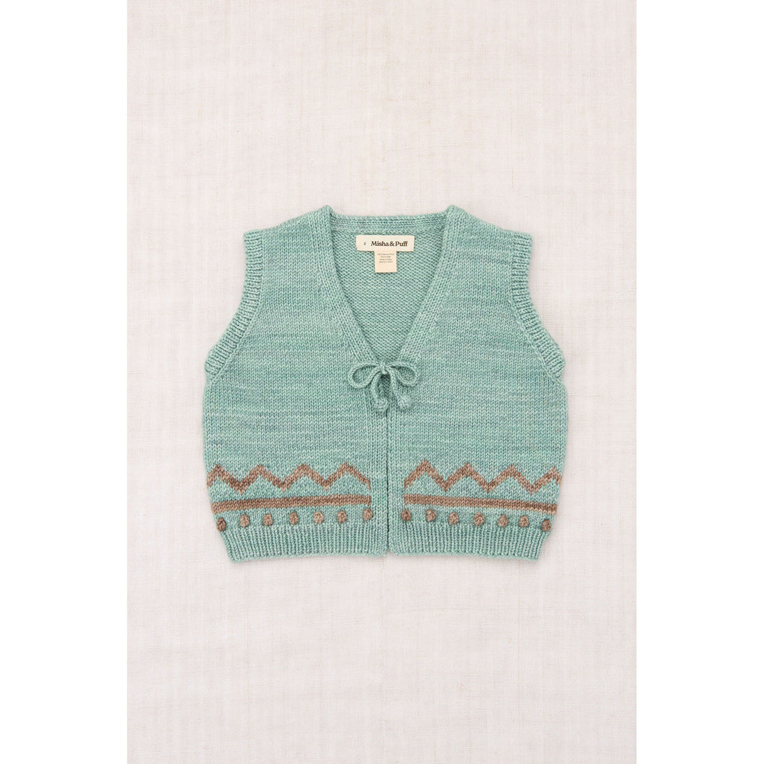 Misha and Puff Sage Zig Zag Vest