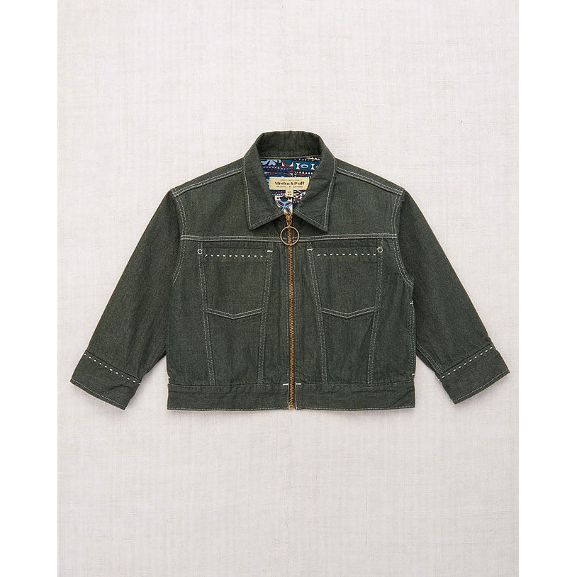 Misha and Puff  Sage Denim Zip Jacket