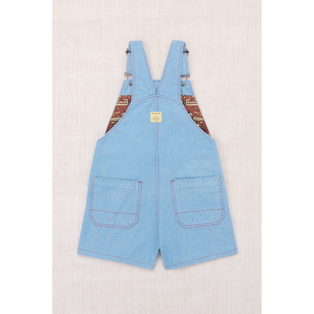 Misha and Puff Baby Blue Denim Zip Overall Shorts