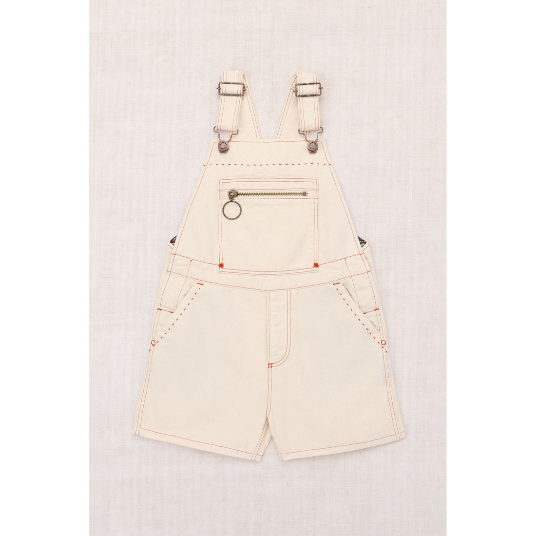 Misha and Puff Gesso Denim Zip Overall Shorts
