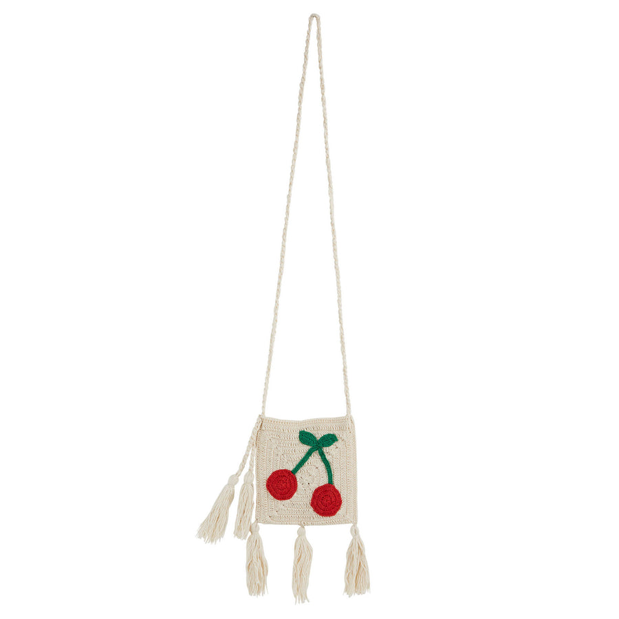 Emile et Ida Ecru Cherry Handmade Crochet Bag
