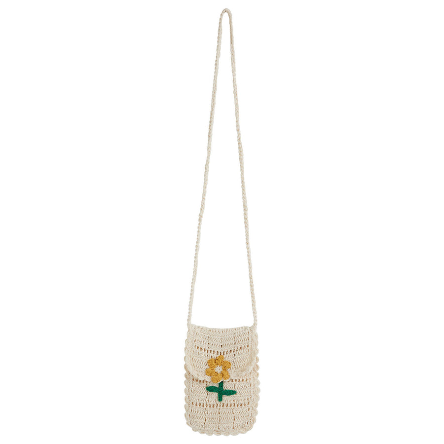 Emile et Ida Ecru Handmade Crochet Shoulder Bag
